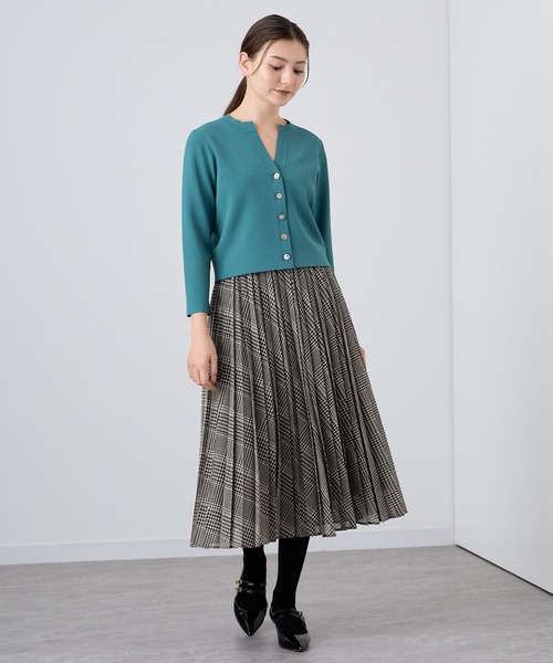 ANAYI（アナイ）の「チェックウールボイルプリーツ スカート（スカート