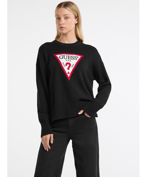 GUESS JEANS Ls Cn Big Triangle Sweater ロゴ セーター | GUESS(ゲス