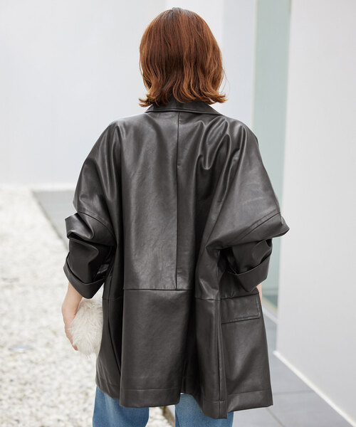 セール】《WEB限定/追加》フェイクレザーブルゾン（ライダース