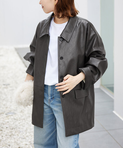 SLOBE IENA（スローブイエナ）の「レザーライダースブルゾン