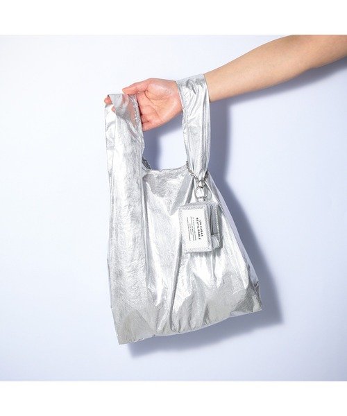 バッグチャームエコバッグ タイポ シルバー（エコバッグ/サブバッグ