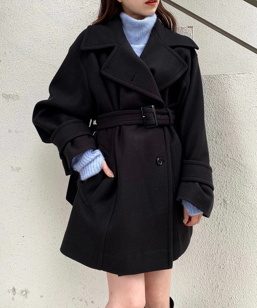 新色追加】ミディアム丈トレンチ風コート（トレンチコート）｜Chico