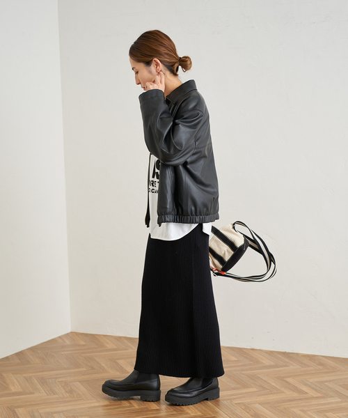 FRAMeWORK（フレームワーク）の「フェイクレザーフライトジャケット