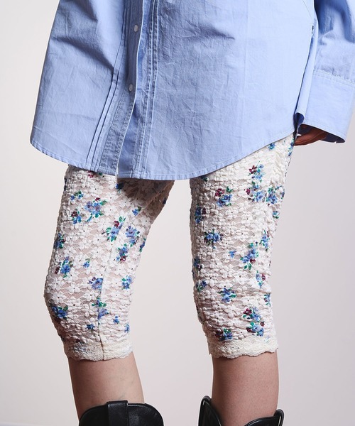 CREOLME)FLORAL LACE LEGGINGS（レギンス/スパッツ）｜ROSE BUD