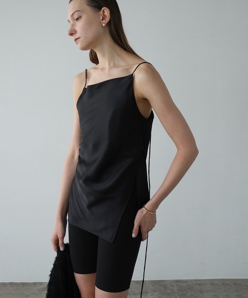 CLANE（クラネ）の「DRAPE SATIN CAMISOLE TOPS（キャミソール）」 - WEAR