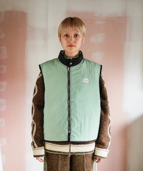 時計じかけのアーガイルキルティングベスト（ダウンベスト）｜PAMM