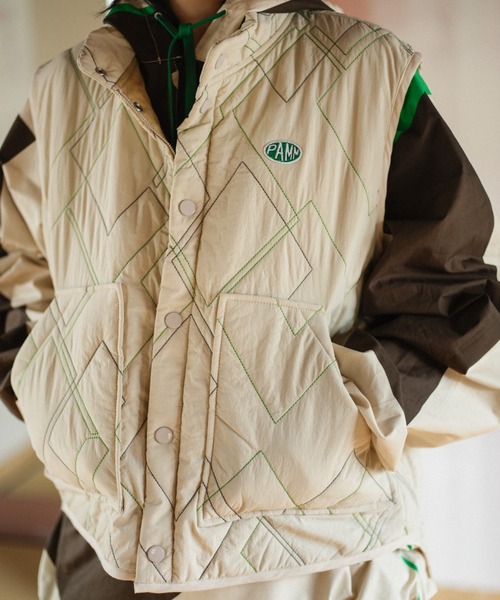 時計じかけのアーガイルキルティングベスト（ダウンベスト）｜PAMM