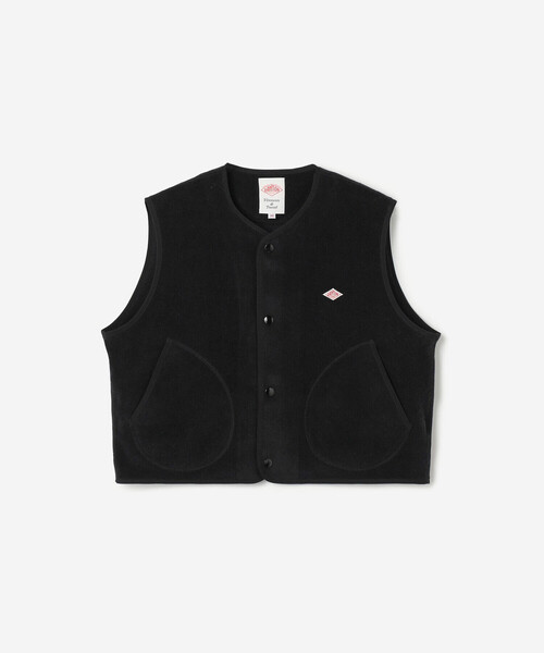 DANTON ダントン ブラック 黒 フリースベスト スナップボタン サイズ40