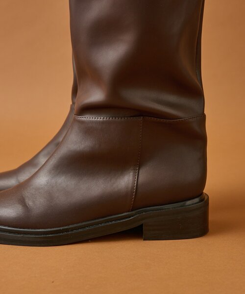 セール】スクエアトゥロングブーツ（ブーツ）｜mystic（ミスティック