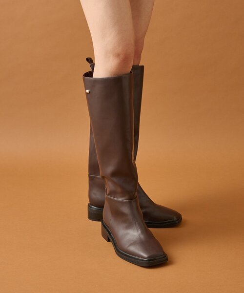 セール】スクエアトゥロングブーツ（ブーツ）｜mystic（ミスティック
