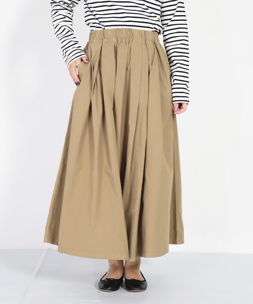 D.M.G / ディーエムジー] タイプライタークロス マキシ丈スカート