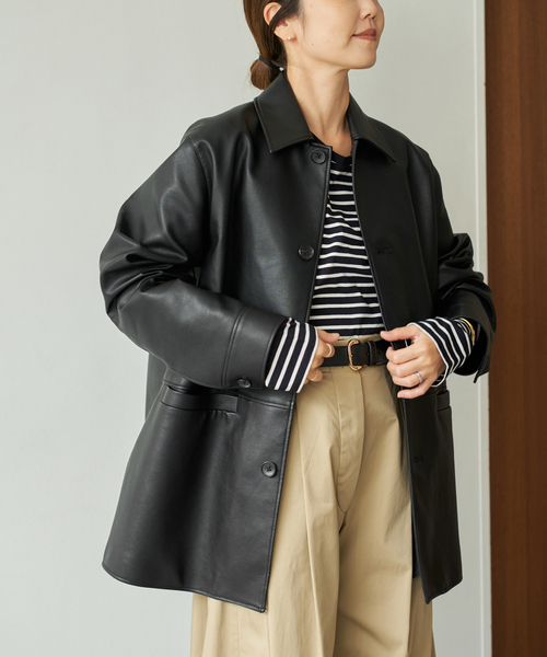 セール】Leather Like Car コート（その他アウター）｜Plage