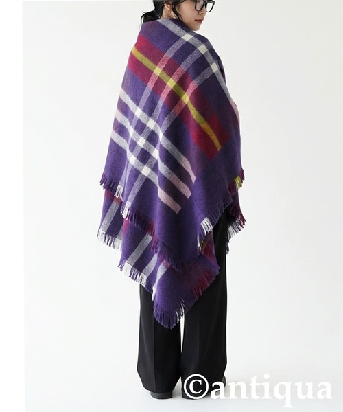 チェック柄 2WAY ストール（ストール/ショール）｜antiqua（アンティカ