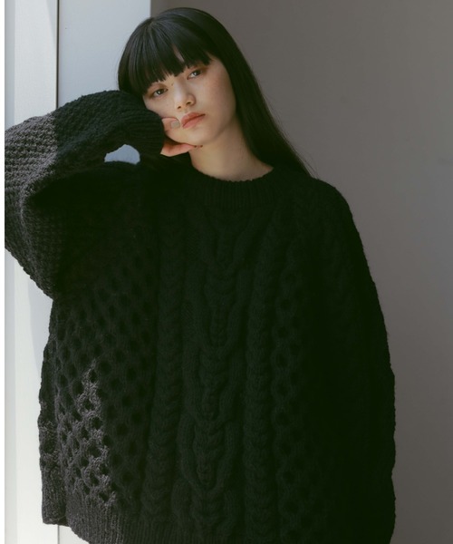 CASA FLINE（カーサフライン）の「アラン模様ハンドニットプルオーバー