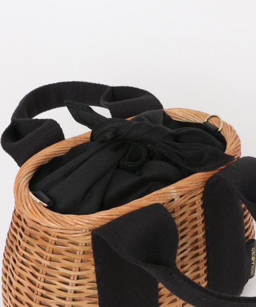 VIOLAd'ORO ラタンバスケット型2WAYトート（ハンドバッグ）｜VIOLAd