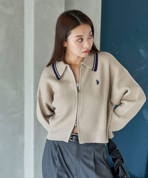 セール】U.S. POLO ASSN. × PUBLUX/ユーエスポロアッスン 襟ライン入り