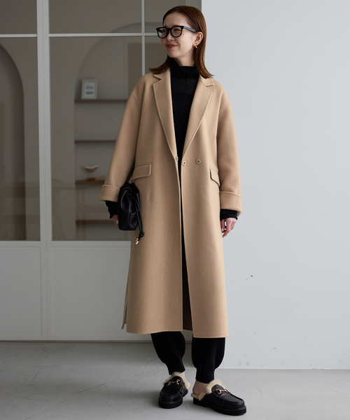 追加》souple woolダブルフェイスチェスターコート（チェスターコート