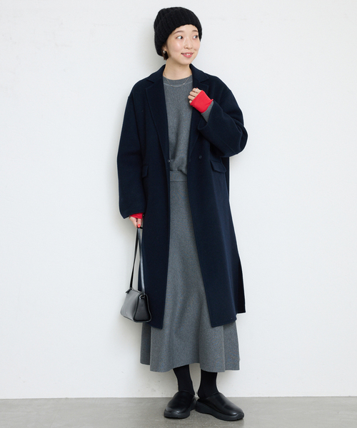 追加》souple woolダブルフェイスチェスターコート（チェスターコート