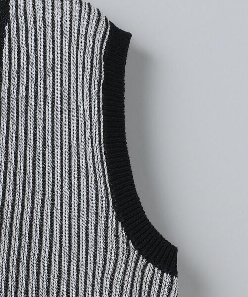 6（ロク）の「＜6(ROKU)＞COTTON STRIPE VEST/ベスト（ベスト）」 - WEAR