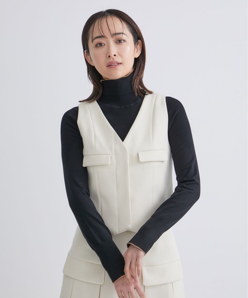 BORDERS at BALCONY/ボーダーズアットバルコニー】FLAP GILET