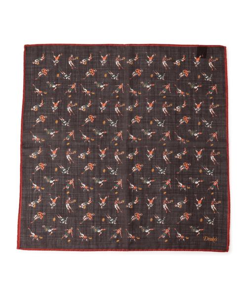 DRAKE'S（ドレイクス）の「DRAKES / ラグビー柄ウールシルクポケット