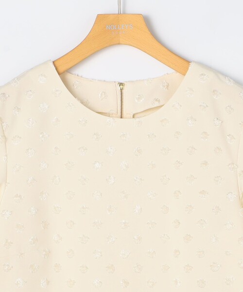 セール】ドットカットジャガードペプラムブラウス（シャツ/ブラウス