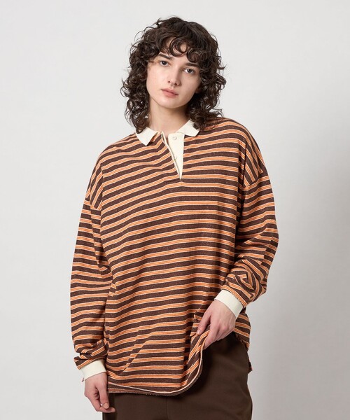 セール】＜6(ROKU)＞コットン ボーダー ラガー（Tシャツ/カットソー