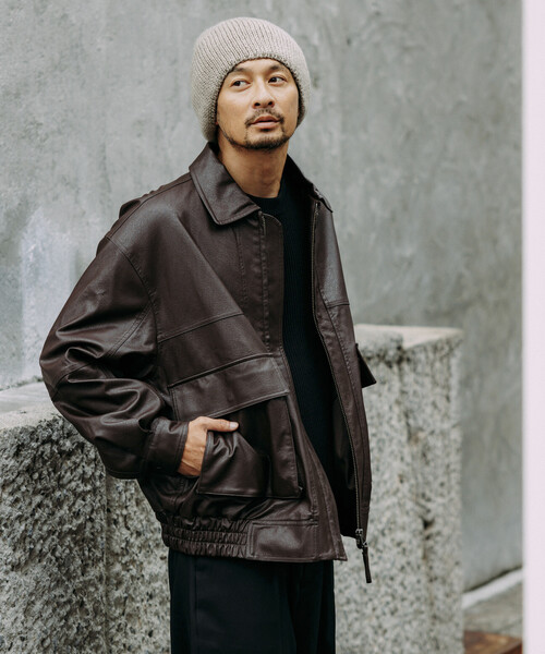 セール】FREAK'S STORE/フリークスストア フェイクレザー ジップアップ