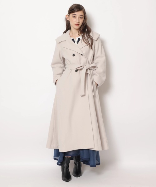 セール】ワイドカラーバックフレアコート（ダウンジャケット/コート