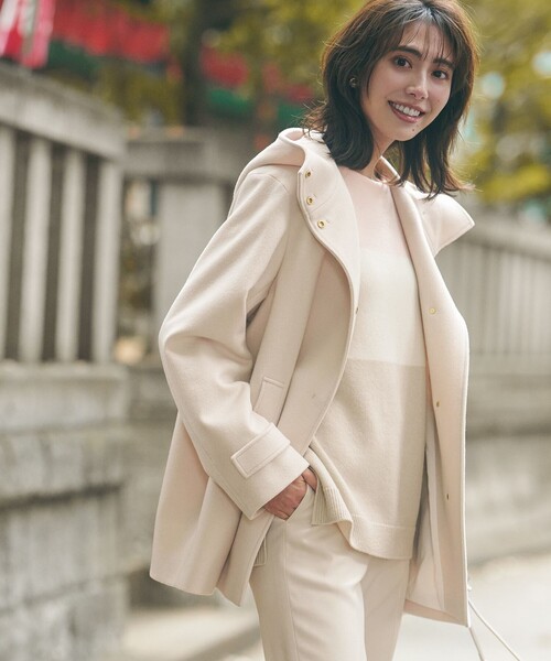 セール】ウールカシミヤビーバー フード付き ショートコート（その他