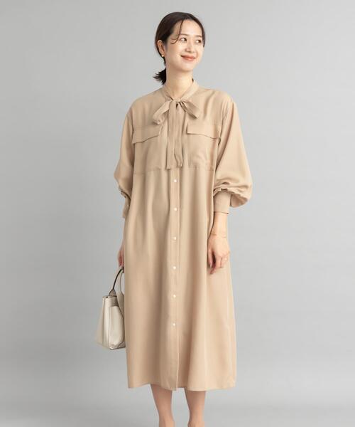 セール】ボウタイワークシャツワンピース（ワンピース）｜URBAN