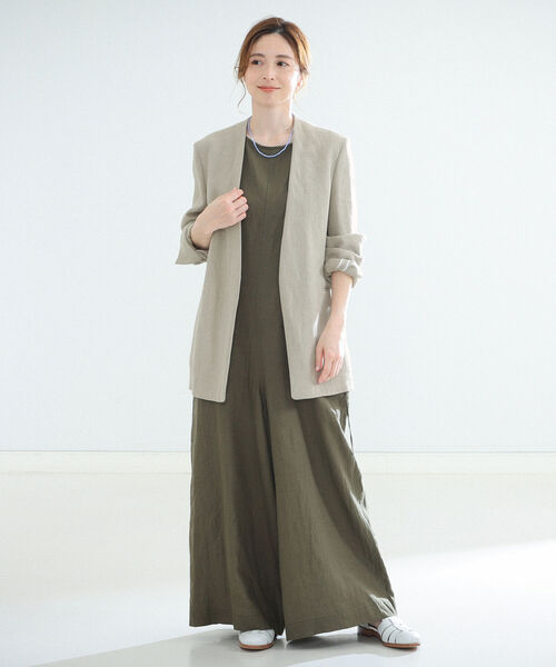 ATON（エイトン）の「ATON / リネン オックスフォード ノーカラー