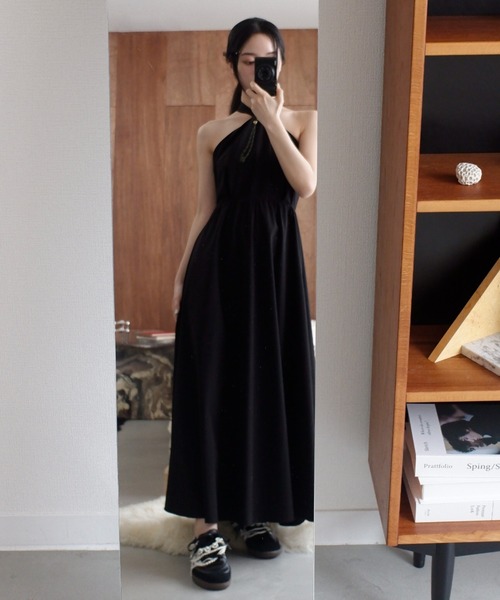 SNIDEL（スナイデル）の「ホルターネックフレアワンピース（ワンピース