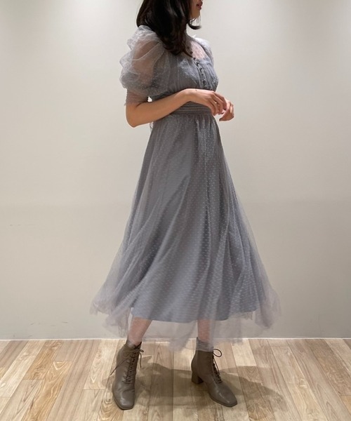 SNIDEL（スナイデル）の「ドットチュールドレス（ドレス）」 - WEAR
