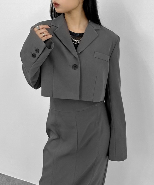 セール】【LVEU.】フレアカフスクロップドジャケット / セットアップ