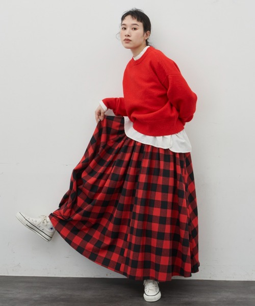 Libra Cue（リブラ キュー）の「ブロックチェックボリュームスカート