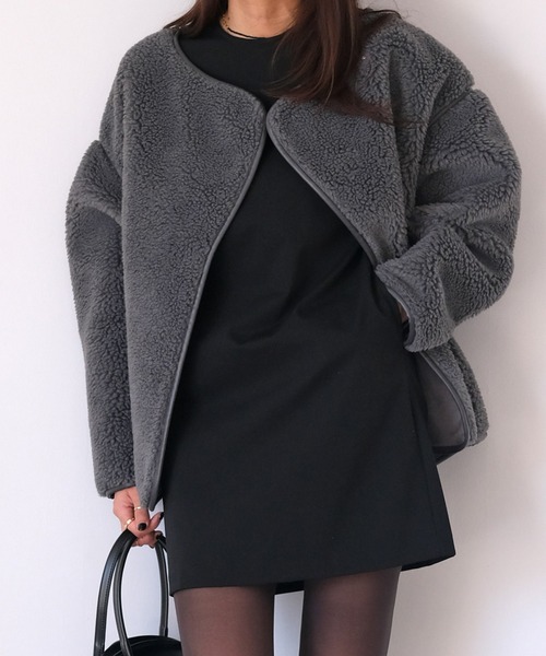 セール】ボアミドルブルゾン（ブルゾン）｜AKTE（アクテ）の