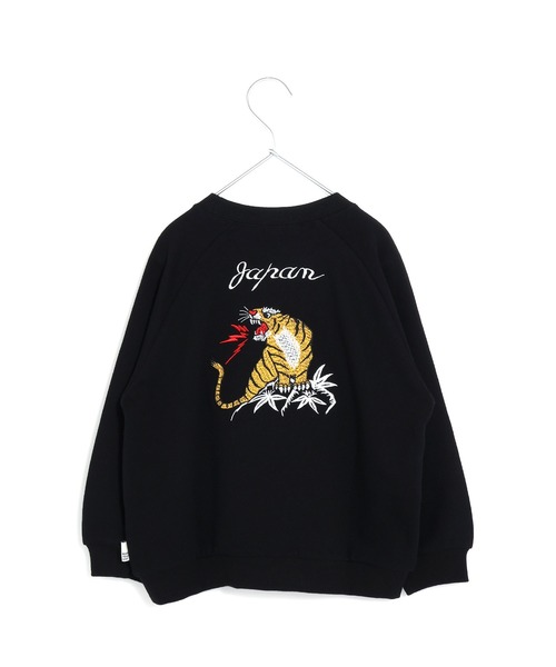 トラ刺繍ファミリー裏毛トレーナー□150.160cm（スウェット）｜MAKE