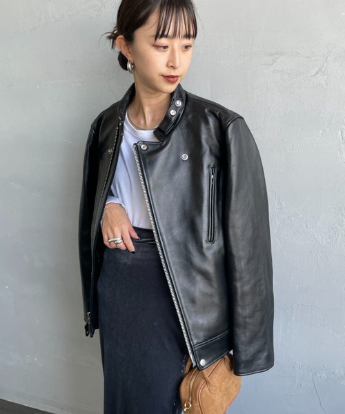 Schott/ショット] ラムレザー ダブルブレスト ライダースジャケット