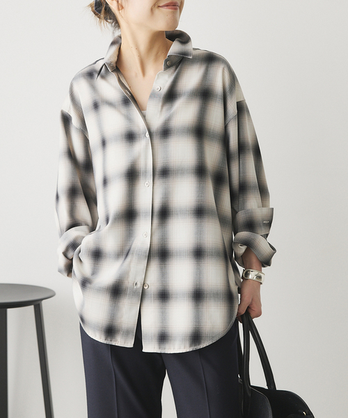 追加》メタルボタンTRチェックルーズシャツ（シャツ/ブラウス）｜Spick