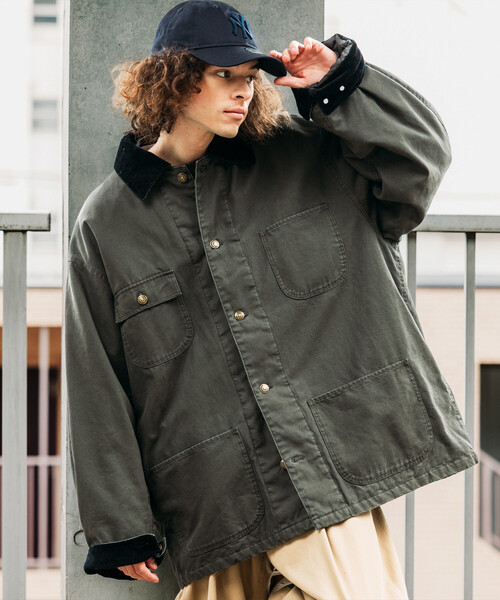 セール】限定展開 ビッグシルエット コーデュロイ切り替え ダック