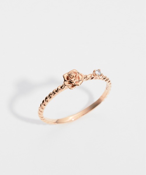 セール】K10 ダイヤモンド Roseピンキーリング（リング）｜Jewel