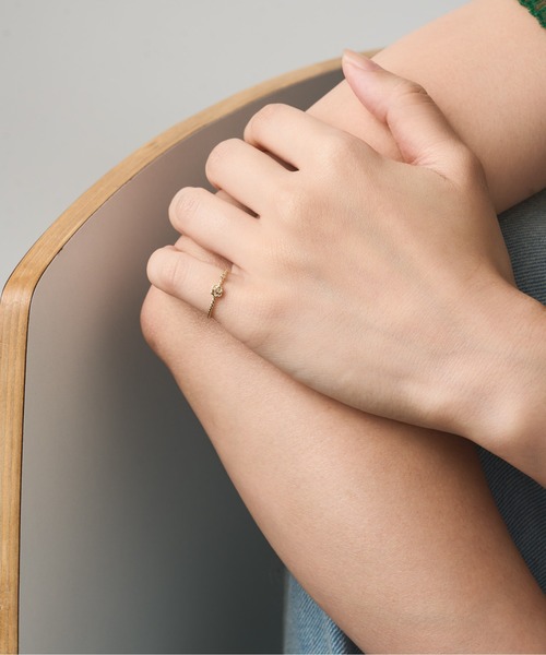 セール】K10 ダイヤモンド Roseピンキーリング（リング）｜Jewel