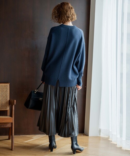 滝沢眞規子さん着用/洗える】ウールカシミヤ クルーネック ニット
