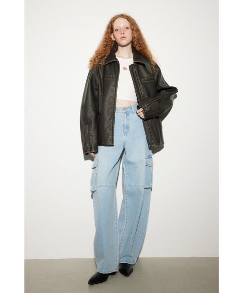 SLY（スライ）の「MICHIXSLY F/LEATHER JKミチスライ フェイクレザー