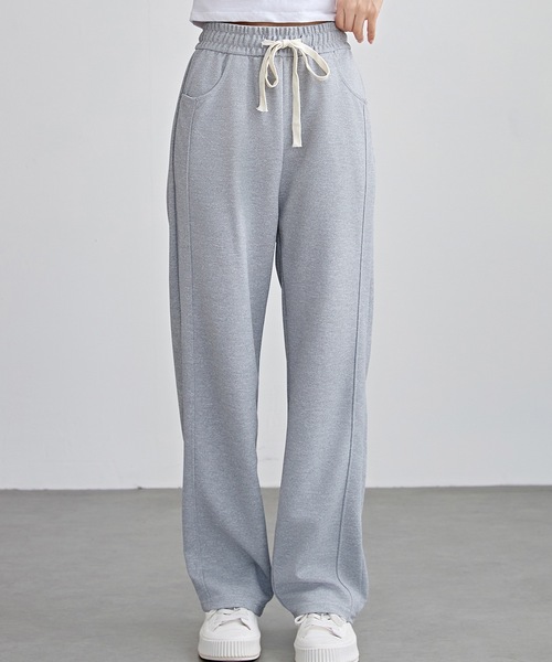 セール】ソリッドカラー サイドライン ハイウエスト イージー