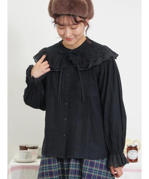 Samansa Mos2（サマンサ モスモス）の「付け襟ピンタックブラウス