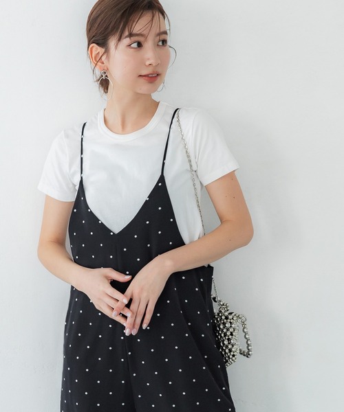 ドット柄オールインワン（サロペット/オーバーオール）｜coca（coca