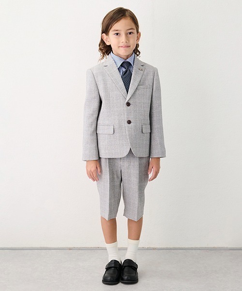 セール】グレージャケット+ショートパンツ（スーツセット）｜petit