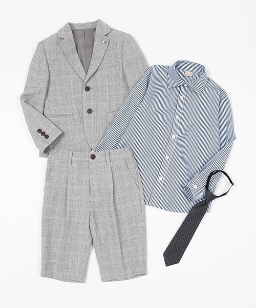 セール】グレージャケット+ショートパンツ（スーツセット）｜petit